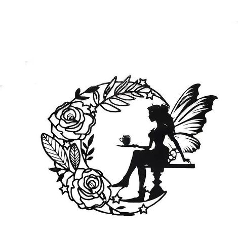 fe Papilloh Ornements De Jardin En Mtal Pour Cltures, Dcorations D'extrieur Et De Maison, Dcoration De Jardin, Sculptures, Silhouettes En Fonte, (1/5)