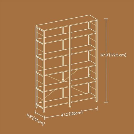 6-Tier Narrow Storage Shelf Bookcase, Multifunctional Organizer for Study Living Room Kitchen