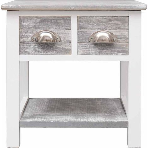 Maison Exclusive - Tavolino Laterale Grigio 40x40x40 cm in Legno di Paulownia (1/5)