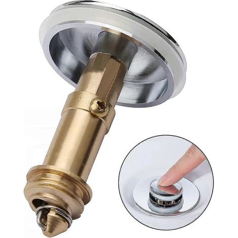 Bouchon de vidange d'évier, bouchon de vidange de baignoire chromé, bouchon de baignoire pop-up, bouchon d'évier pour salle de bain et cuisine, diamètre 39 mm (1 pièce)-ce [jkw] (1/5)