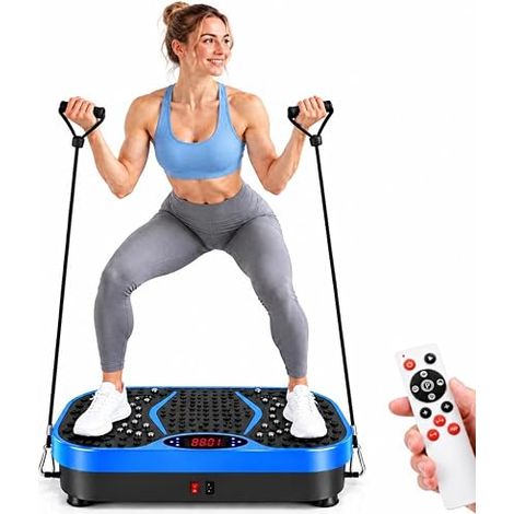 Plateau Vibrant à 99 Niveaux, 5 programmes d'entraînement, Design Compact, Moteur Silencieux, pneus d'entraînement, antidérapant, Vibrant de Fitness pour la Maison (1/5)