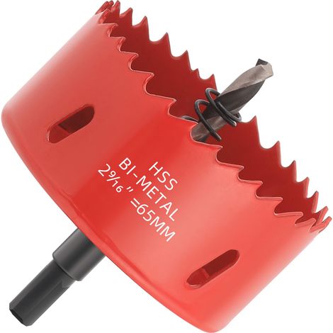 Scie cloche bimétallique HSS M42 65 mm - avec adaptateur et foret central - profondeurs de coupe jusqu'à 32 mm (1/5)