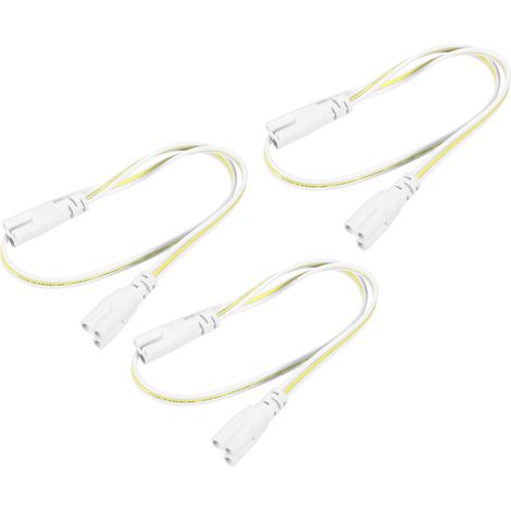 Lampe Connexion Fil pour T4 T5 T8 LED Tube, 50cm 3 Broche Double Terminal Lumiere Liaison Cordons Rallonge Câble Paquet de 3 (1/5)