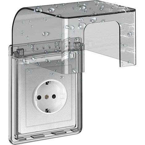 Wasserdichte Wandsteckdosenabdeckung Typ 86, wasserdichte Steckdose, selbstklebende Schalterabdeckung, 10,8 x 7,5 x 12,3 cm, für Bad- und Küchensteckdosen