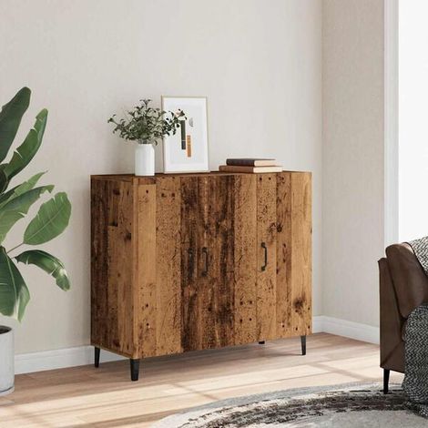 Buffet de Cuisine en Bois Style Rétro 90x34x80 cm, Meuble de Rangement avec Portes et Tiroirs, Crédence pour Salle à Mange (1/5)