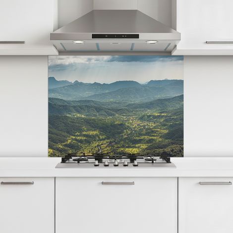 CRÉDENCE CUISINE Paysage - Vallée - Vert 80x60 cm