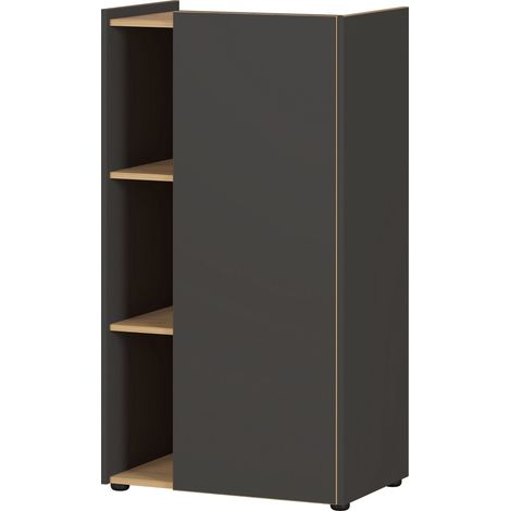 bümö darkoak Aktenschrank - 3 Ordnerhöhen   Graphit/Nero-Eiche