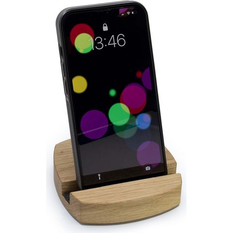 Supporto per telefono con organizer arrotondato in rovere (1/2)