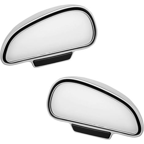 2pcs Miroir D'angle Mort Pour Rétroviseur, Miroir D'angle Mort de Voiture De Grand Angle, 360 Degrés Miroir Auxiliaire de Voiture for Car Truck SUV RV Van (Argent) (1/5)