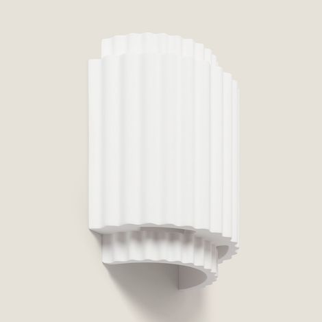 Wandleuchte Gips Double Colum Weiß