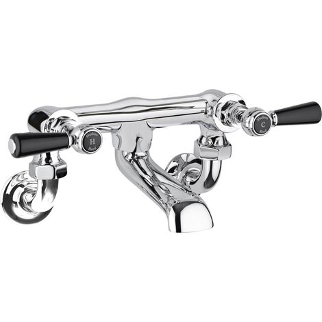Hudson Reed Black Topaz Lever Bath Filler Tap Wall Mounted - Chrome (1/2)