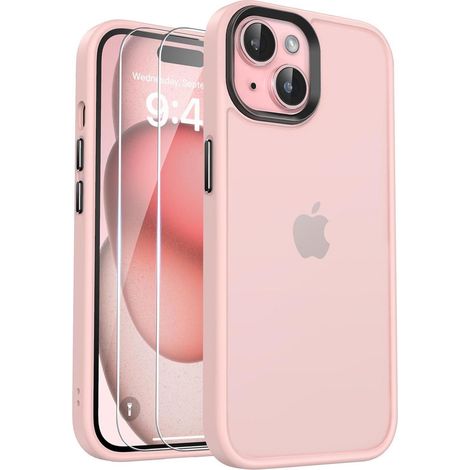 Handyhülle für iPhone 15, Schutzhülle Stoßfest Rosa, Schutzfolie (1/5)