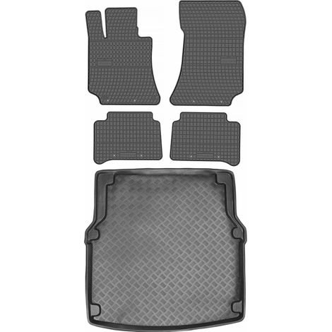 Juego de alfombrillas de goma para coche y maletero para Mercedes CLS-Class W218 Sedán Kombi (2011-2018).