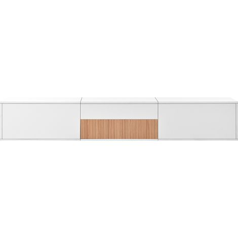 Mobile TV moderno bianco con ante e ripiano estraibile per proiettore 180 x 34 x 30 cm (1/5)