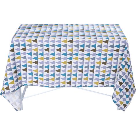 Nappe En Coton Et Lin Motif Triangle Pour Salle À Manger Décoration De Table 140x100 Cm (1/5)