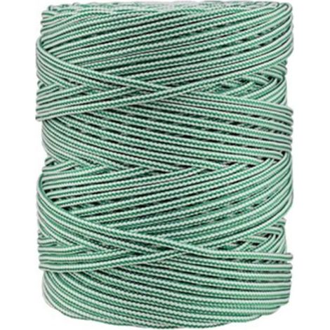 Corda intrecciata in polipropilene 200m - 5mm x 200m bianco/verde, ACCUMASTER.
