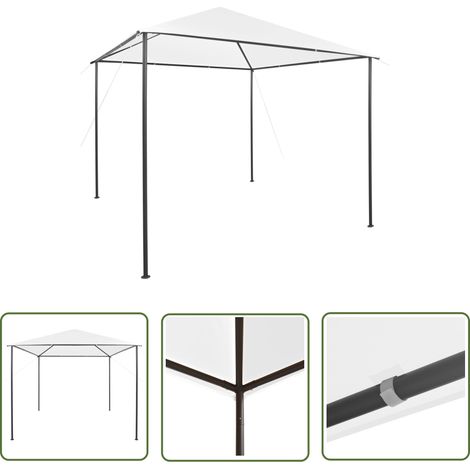 The Living Store Tonnelle 3x3x2,9 m Blanc 180 g/m² - Tente Extérieure - Tonnelle - Gazebo - Parasol - Abri Jardin (1/5)