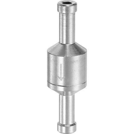 6mm (1/4") Clapet Anti-Retour Pour Carburant, Clapet Anti-Retour Unidirectionnel Pour Tuyau, Accessoires De Contrôle En Alliage D'Aluminium Pour Essence, Diesel, Air, Eau, Argent (1/5)