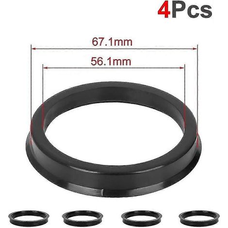 Autcoat Lot de 4 bagues de centrage pour moyeux de roue automobile, alésage 73,1-57,1 et 66,6-57,1. (1/4)