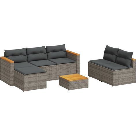 Maison Exclusive - 5-tlg. Garten-Sofagarnitur mit Kissen Grau Pol