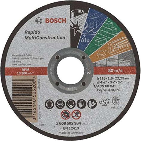 Bosch 2608602384 Rapido Multi-Construction Straight Cutting Disc