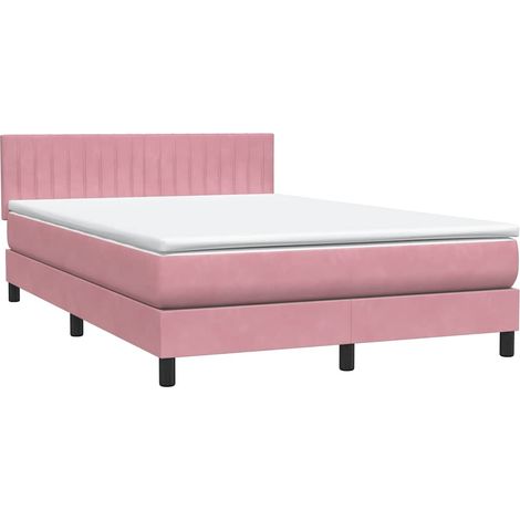 Maison Exclusive - Giroletto a Molle con Materasso Rosa 160x210 cm in Velluto