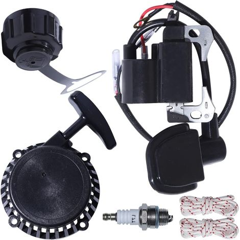Kit de lanceur à rappel, bobine d'allumage, bouchon de carburant pour moteur Robin Nb411 Cg411,/ (1/5)