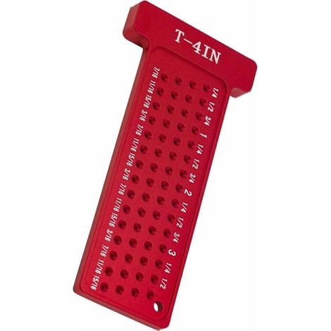 Righello di marcatura per la lavorazione del legno, calibro per fori a T, strumento di marcatura di precisione, righello per la misurazione dei fori nella produzione di mobili (Imperiale B) (1/5)