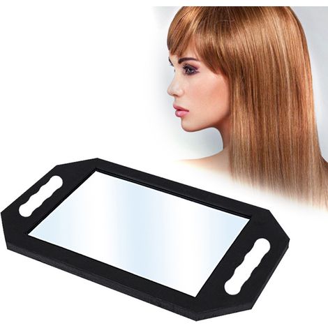 Miroir à main professionnel pour salon de coiffure, cadre en mousse anti-choc, miroir de maquillage portable avec éponge, verre poli, accessoire barbier (1/5)