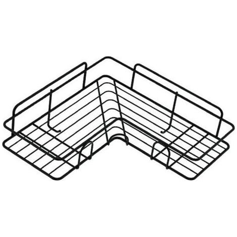 Ahlsen Étagère Angle Douche Sans Percage, Etagere Salle de Bain, Porte Savon Douche Inox Pour Salle de Bain, Cuisine Rangement (Noir)une pièce, (1/5)