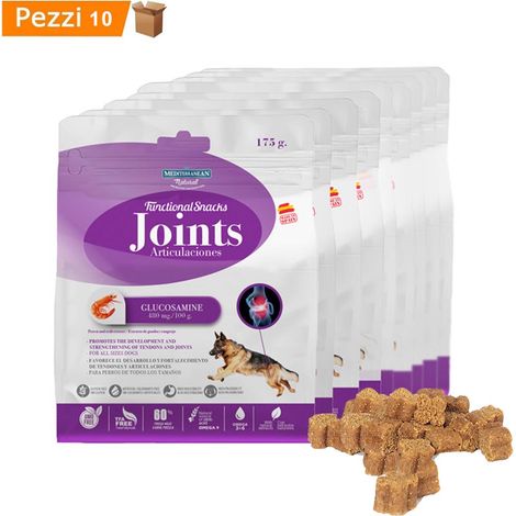 Multipack da 10 pz snack funzionali per cani mediterranean natural tendini e articolazioni 175 gr