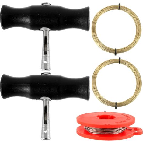 5 pièces Outil de démontage de Pare-Brise de Voiture avec poignée et Fil de Coupe 2 Outils de démontage de Pare-Brise de Voiture 2 Rouleaux de Fil (1/5)
