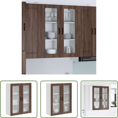 vidaXL Küchenwandschrank Braun - Küchenwandschrank mit Tür Braun Eichen-Optik 80 x 31 x 100 cm (1/5)