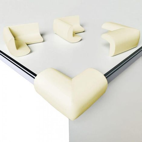 set of 4 table corner protectors, shock-absorbing right-angle corner protectors, white. (1/5)