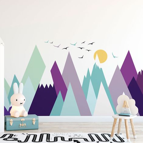 Stickers enfant montagnes scandinaves sandrinka 70 x 105 cm (1/5)