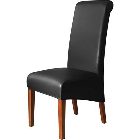 Stuhlhussen – wasserabweisendes Kunstleder – dehnbar, hohe Rückenlehne – für Esszimmer, Restaurant, Hotel, Hochzeit – 2er-Set (1/5)
