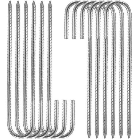 Sardines de fixation sol - - XL - Lot de 10 - Acier électrozingué - 30 cm (1/4)