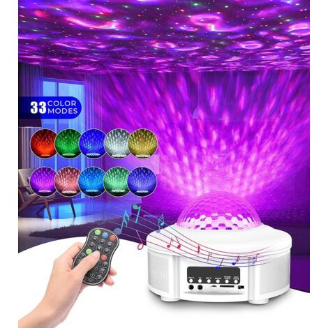 Projecteur Ciel Étoilé,Lampe Projecteur Ciel Étoilé Galaxie 33 Modes Veilleuse Étoile Rotatif,Chambre Decoration,Télécommandées,Bluetooth/Enceinte/Télécommande/Timer Noël,Pâques,Cadeau (Blanc (1/4)