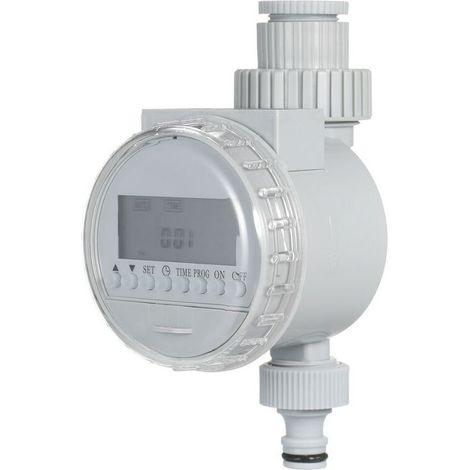 Minuterie d'irrigation d'eau à énergie solaire Programmable électronique Minuterie de robinet de tuyau de contrôleur d'arrosage automatique avec écran LCD pour pelouse de jardin (1/5)