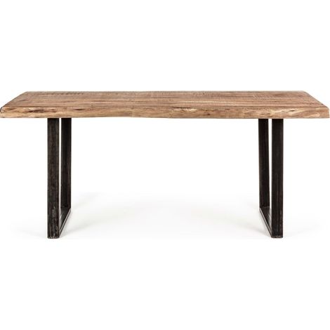 Table à manger bois massif et métal 6 personnes L180 - CONNEMARA (1/5)