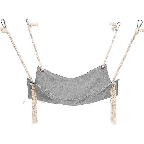 hamaca para gatos, cama colgante transpirable, silla columpio plegable, mueble para jaula, color gris. (1/5)