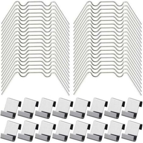100Pcs Clips de Vitrage pour Serre Inclure 50Type W Serre Pinces en Acier Inoxydable et 50 Clips de Type Z pour Vitre de Serre (1/4)