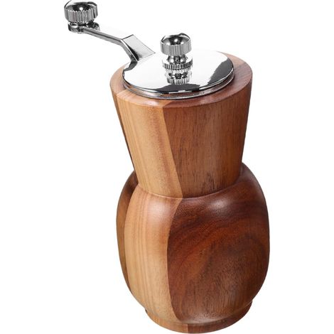 Moulin à poivre manuel, bois et inox, à manivelle (1/5)