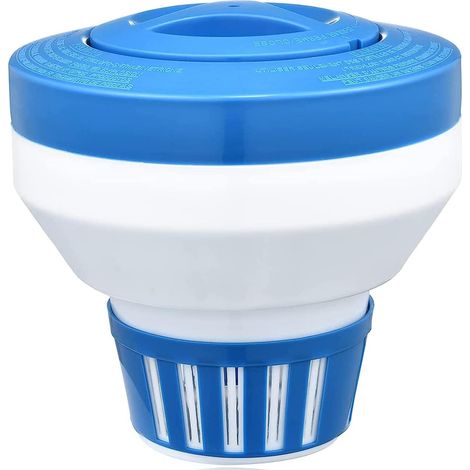 Flotteur Chlore Piscine, Distributeur de Chlore Flottant pour Galets 250g, Doseur Chlore Piscine Réglable, Diffuseur Chlore Piscine & Spa (1/5)