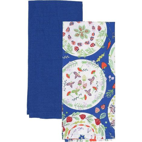 Set 2 strofinacci 45x70 cm in cotone blu