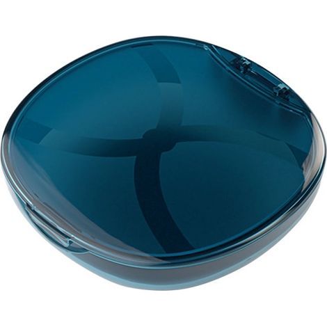 Boîte de rangement pour prothèses dentaires avec miroir, bleue (1/4)