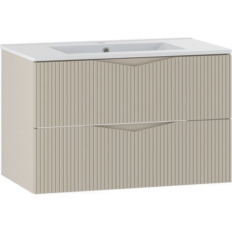 Meuble simple vasque encastrée 80cm Tao Cachemire