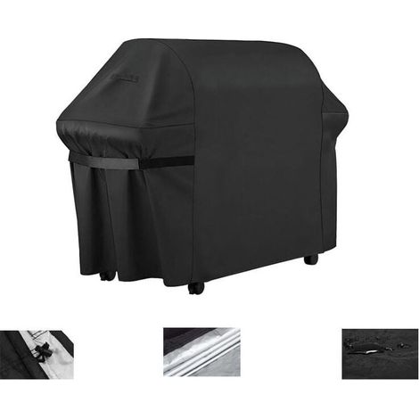 Copertura per barbecue a gas, copertura per barbecue rettangolare da esterno 145 x 61 x 117 cm, copertura per plancha impermeabile 210D, anti-UV impermeabile per Weber, Holland, Jennair Campingaz ecc. (1/5)