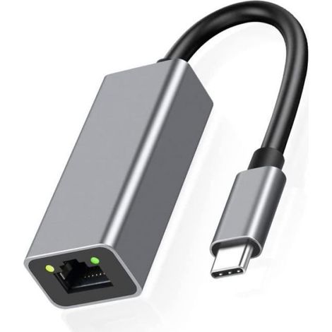 Bstepompre Port de Type C vers RJ45 USB C 1000 Mbps Adaptateur LAN USB-C vers RJ45 Carte RéSeau de Type C Ethernet USB A607 (1/4)