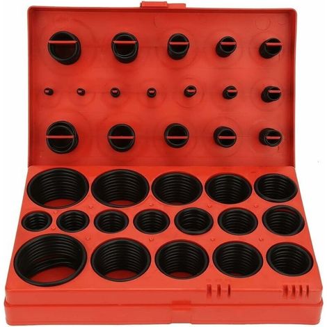 O-Ring-Set – 419 Stück, 32 Größen, sortierte schwarze O-Ringe, Dichtungssatz, universelles Gummi-O-Ring-Set mit Box – LIAIKI